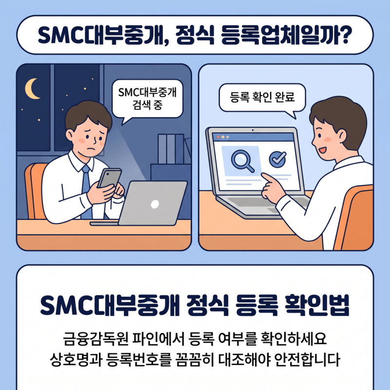 SMC대부중개 정식 등록업체 확인방법, 금융감독원 등록대부업체 통합조회시스템 조회 절차 ....