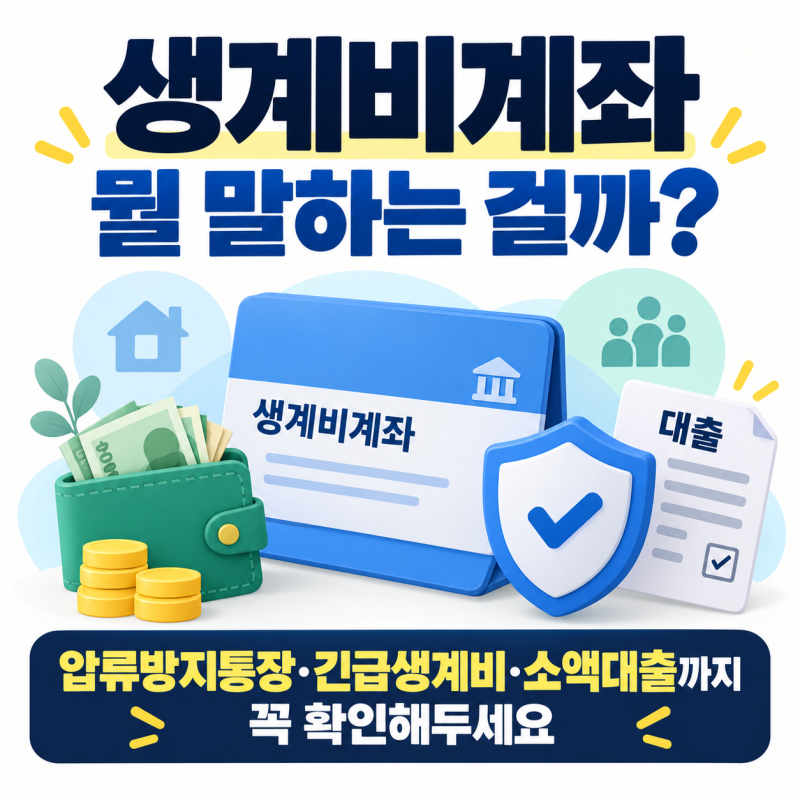 생계비계좌 뭘 말하는 걸까? 압류방지통장·긴급생계비·소액대출까지 꼭 확인해두세요