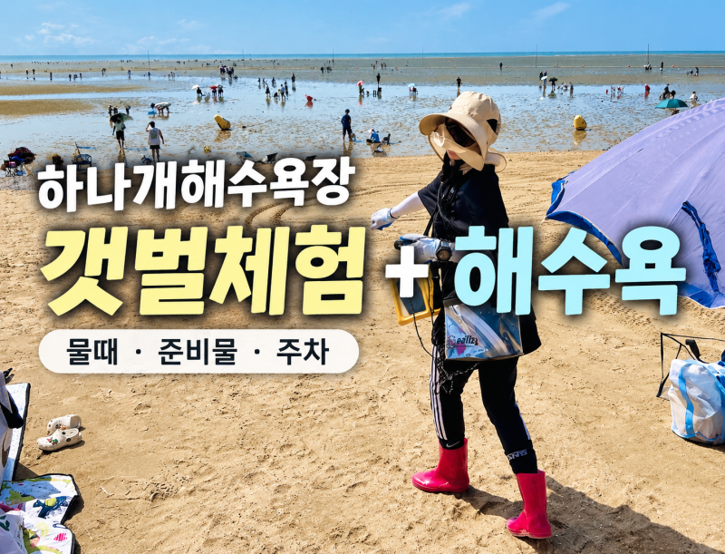 인천 무의도 하나개해수욕장 갯벌체험 후기｜물때·준비물·주차부터 해루질+해수욕까지