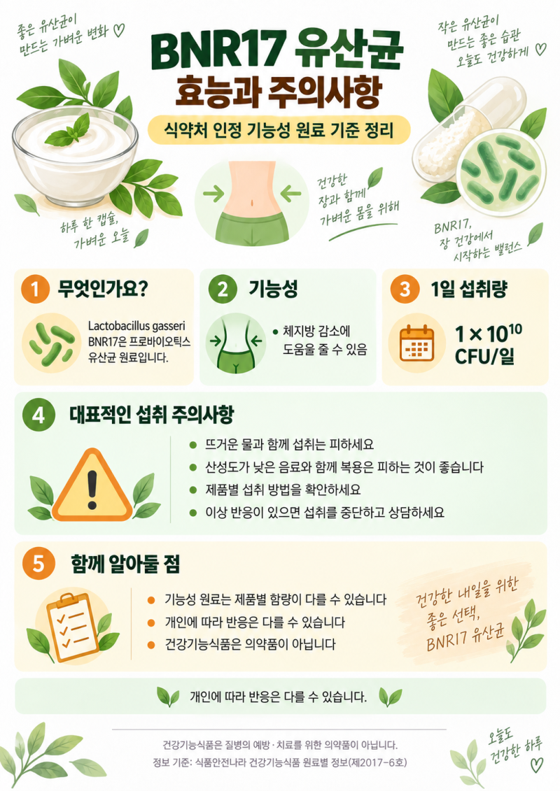 BNR17 유산균 효능은? 체지방 감소에 도움을 줄 수 있는 이유와 인체시험 결과