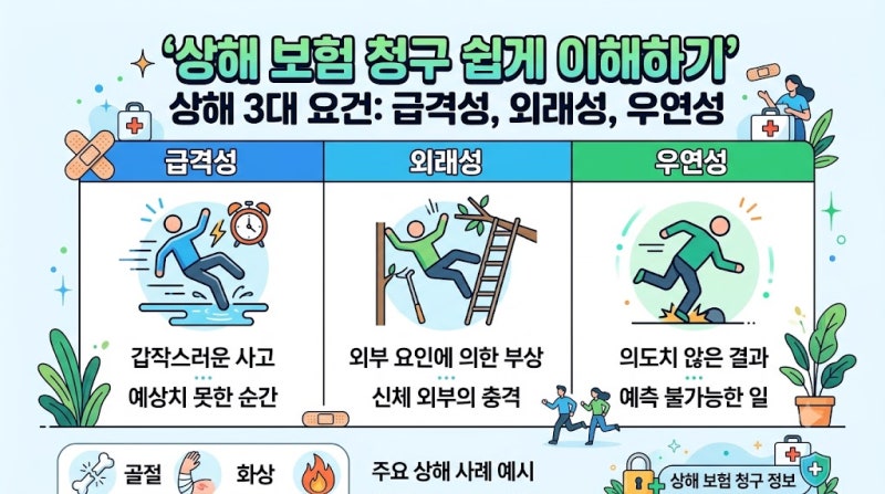 상해 보험 청구 쉽게 이해하기 상해 조건부터 골절 화상 청구 주의사항까지