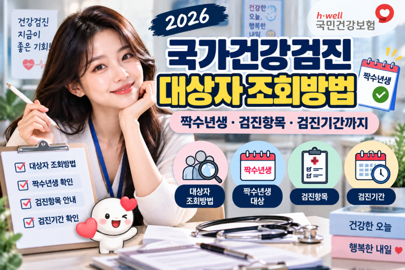 2026 국가건강검진 대상자 조회방법｜짝수년생·검진항목·검진기간까지