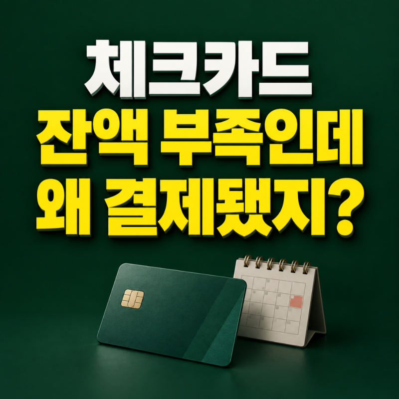 체크카드 잔액 부족한데 결제가 됐어요, 소액신용 출금일과 나중에 입금했을 때 처리까지