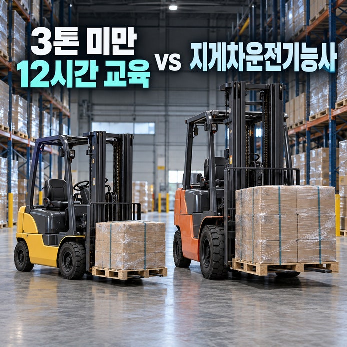 지게차 자격증 따는 법, 3톤 미만 12시간 교육과 지게차운전기능사 차이·응시료·합격률