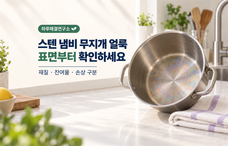 스테인리스 냄비에 무지개 얼룩, 버리기 전에 표면부터 확인하세요