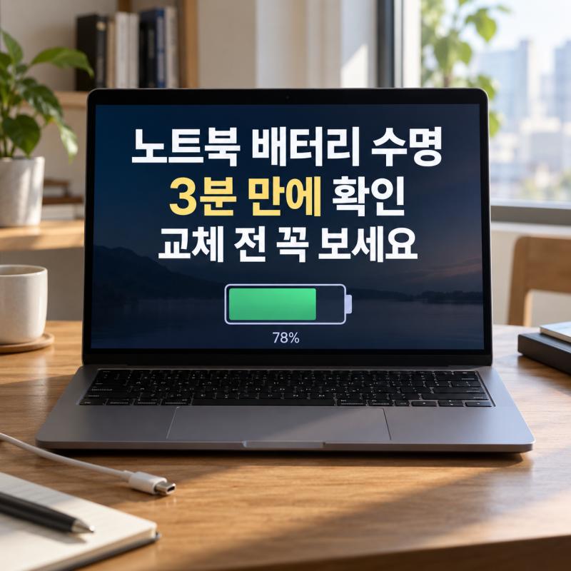 노트북 배터리 수명 확인, 80% 충전 제한과 성능 저하 구분법