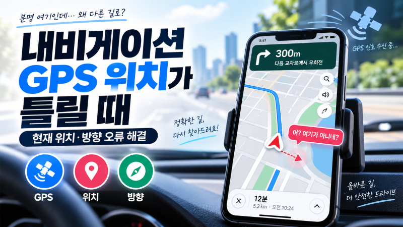 내비게이션 GPS 위치가 틀릴 때 해결 방법｜현재 위치·방향 오류 확인