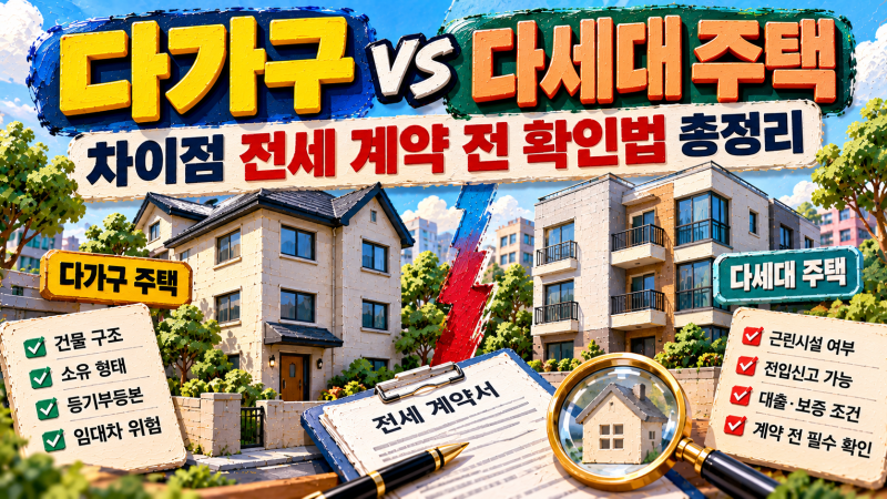 다가구 다세대 주택 차이점 전세 계약 전 확인법 총정리