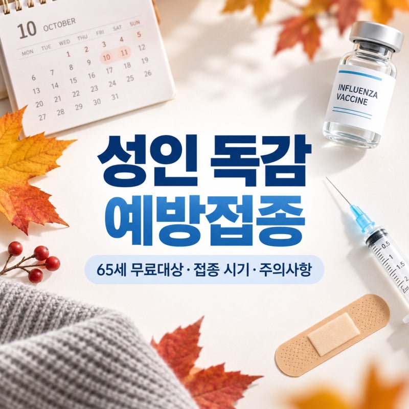 2026 성인 독감 예방접종 언제 맞을까? 65세 무료 대상·접종 시기·주의사항