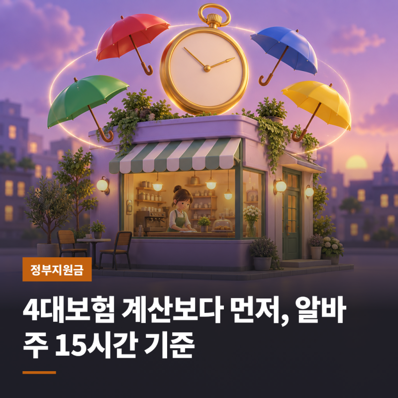 4대보험 계산보다 먼저, 알바 주 15시간 기준