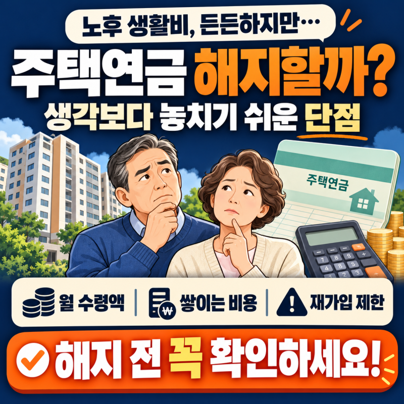 "주택연금 해지할까 고민하는 이유" 생각보다 놓치기 쉬운 단점