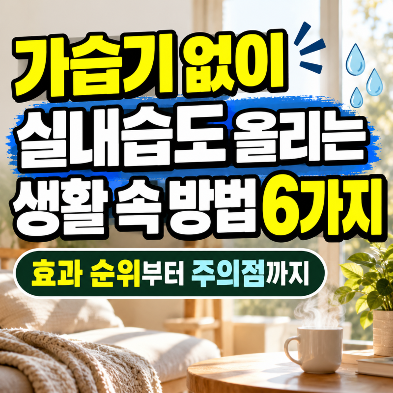 가습기 없이 실내습도 올리는 생활 속 방법 6가지 | 효과 순위부터 주의점까지