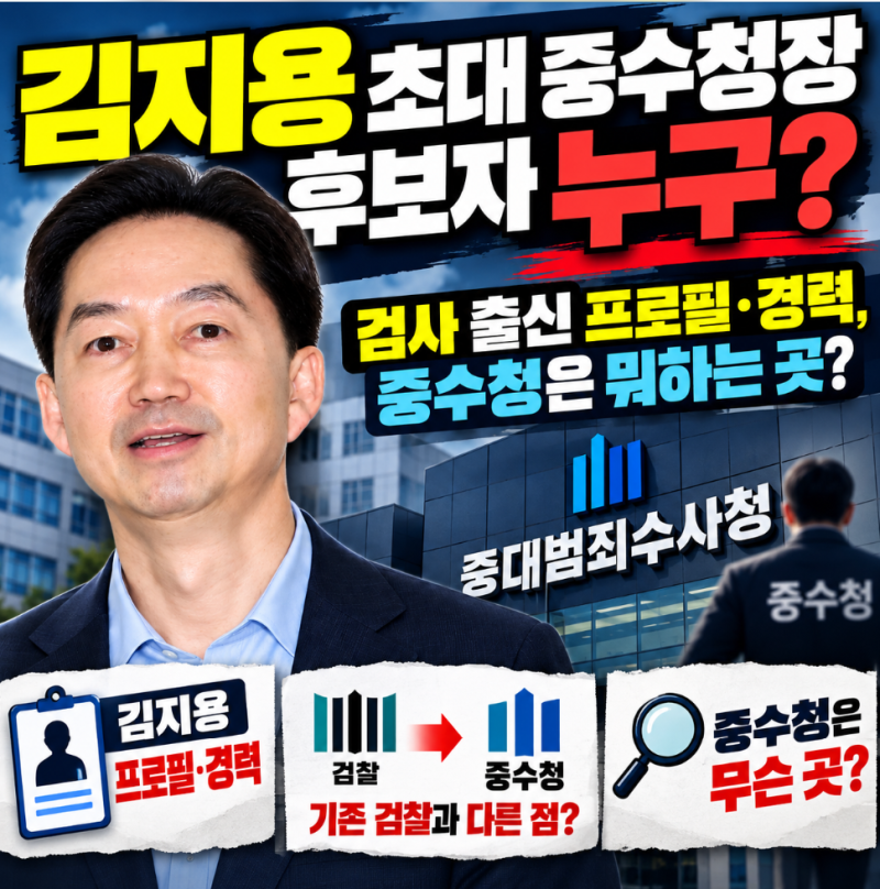 김지용 초대 중수청장 후보자 누구? 검사 출신 프로필·경력, 중수청은 뭐하는 곳?