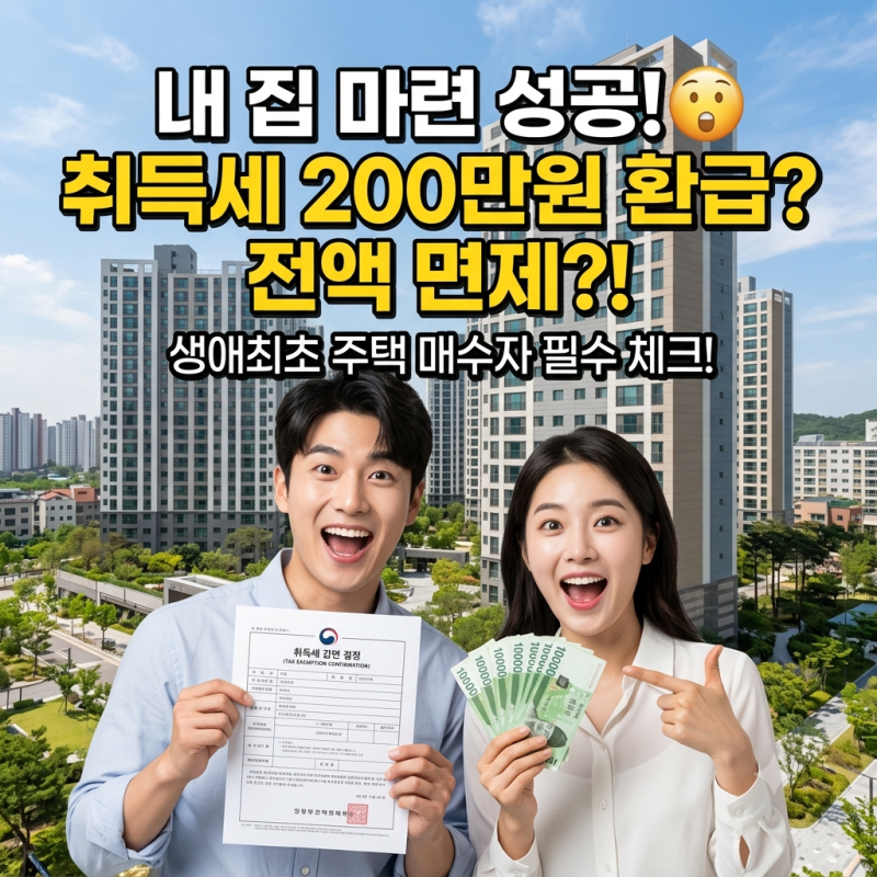 생애최초 취득세 감면조건과 신청방법 | 12억 이하 최대 200만원 환급받는 3단계 절차
