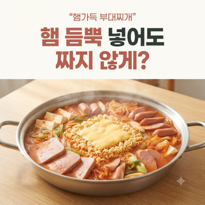 햄가득 부대찌개 끓이는 방법, 햄 듬뿍 넣어도 국물이 짜지 않게