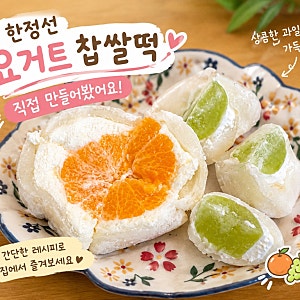 한정선 요거트 찹쌀떡 만들기, 청포도·귤 넣은 과일 찹쌀떡 레시피
