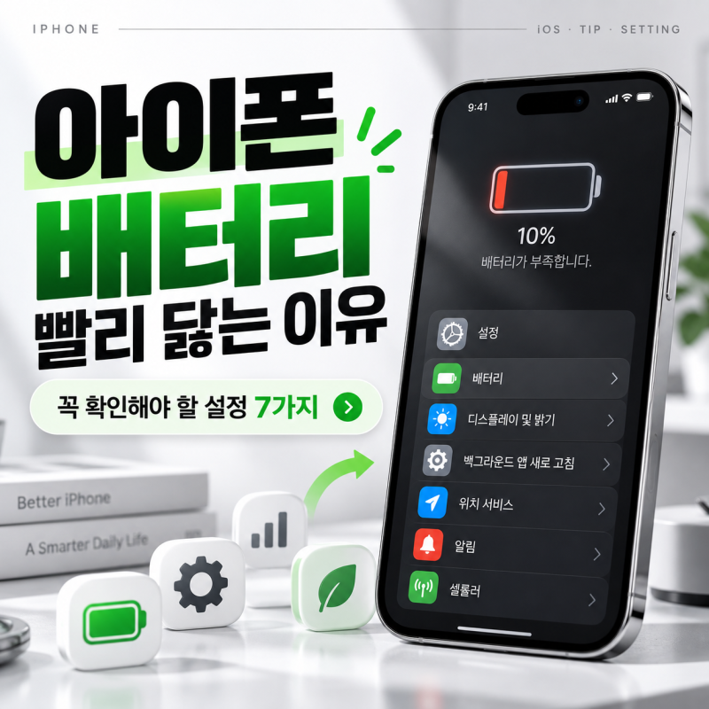 아이폰 배터리 빨리 닳는 이유, 꼭 확인해야 할 설정 7가지