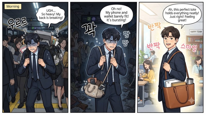 직장인 데일리백 크기, 노트북 넣으려면 몇 인치까지 될까?