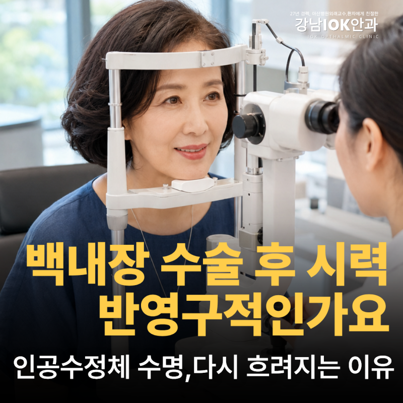 백내장 수술 후 시력은 반영구적인가요? 인공수정체 수명과 다시 흐려지는 이유