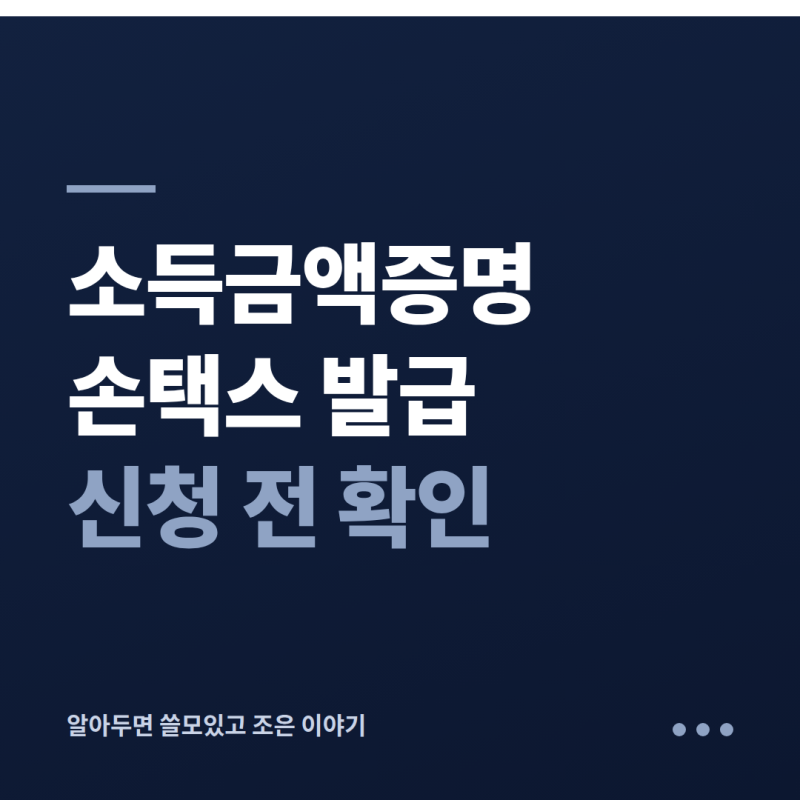 소득금액증명 발급 손택스로 하는 법, 모바일 신청 전 확인할 내용