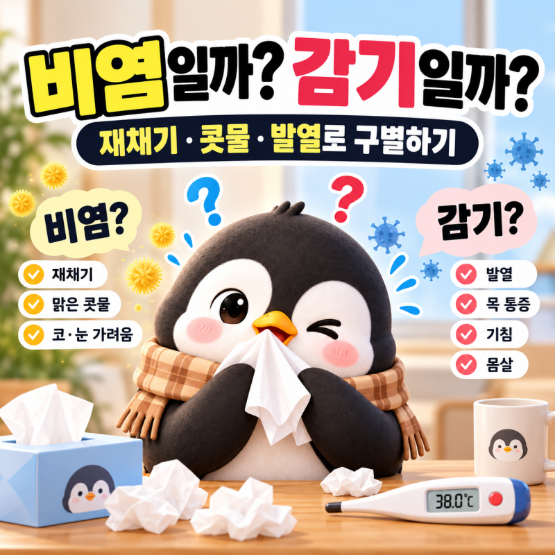 환절기 비염일까 감기일까? 재채기·콧물·발열 차이 정리