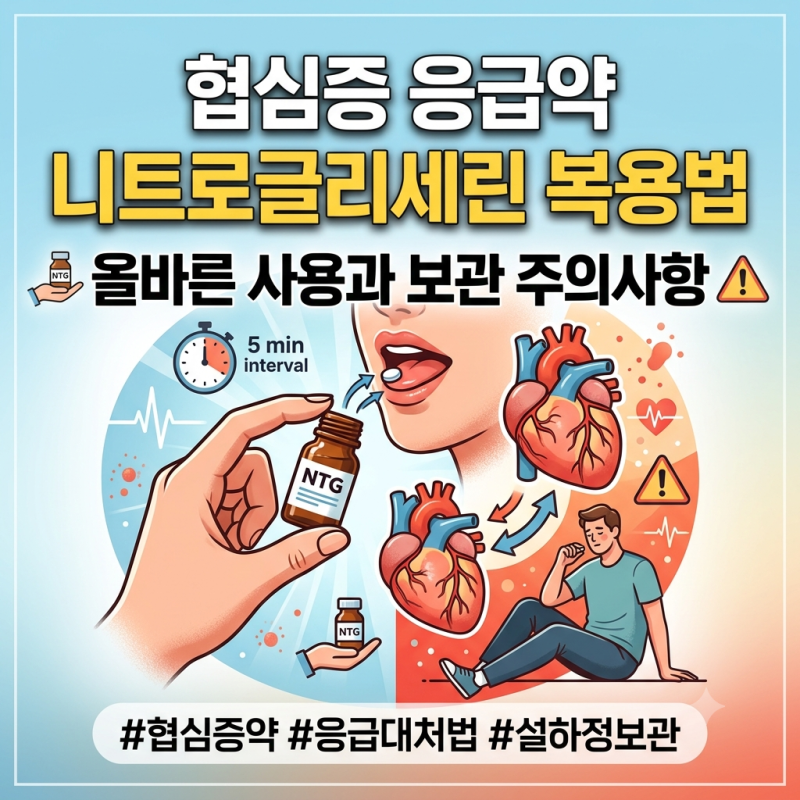갑자기 가슴이 조일 때? 협심증 응급약 니트로글리세린 올바른 복용 순서