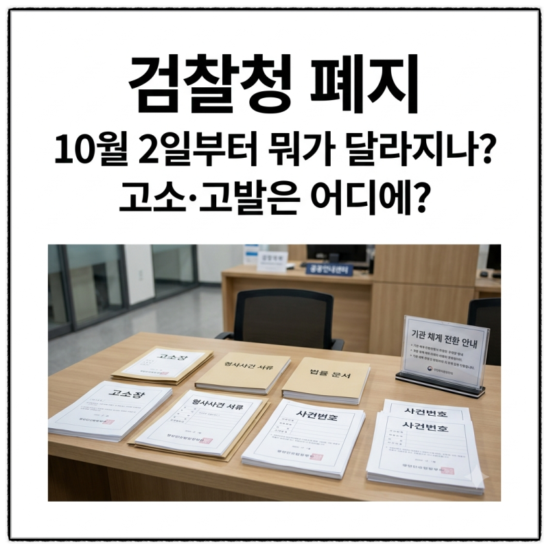 중수청, 검찰청 폐지 10월 2일부터 달라지는 것｜고소·고발은 어디에 하고 수사는 누가 할까?