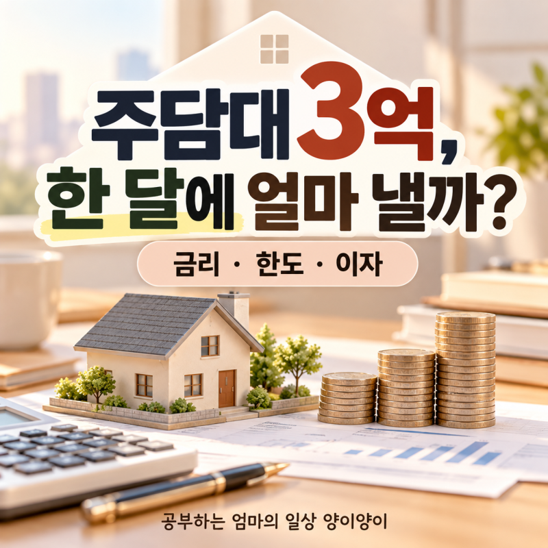 주담대 3억 받으면 한달에 얼마 낼까? 금리·한도·이자 직접 계산해봤습니다