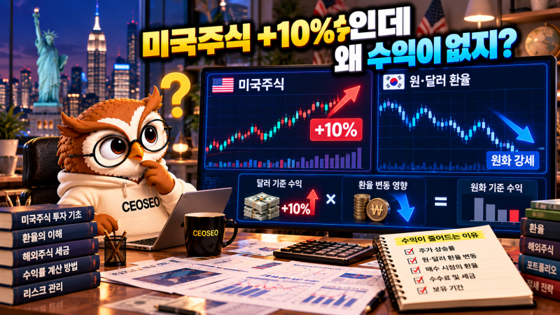 환율 떨어지면 미국주식 수익률은? 환차손 계산 쉽게 이해하기
