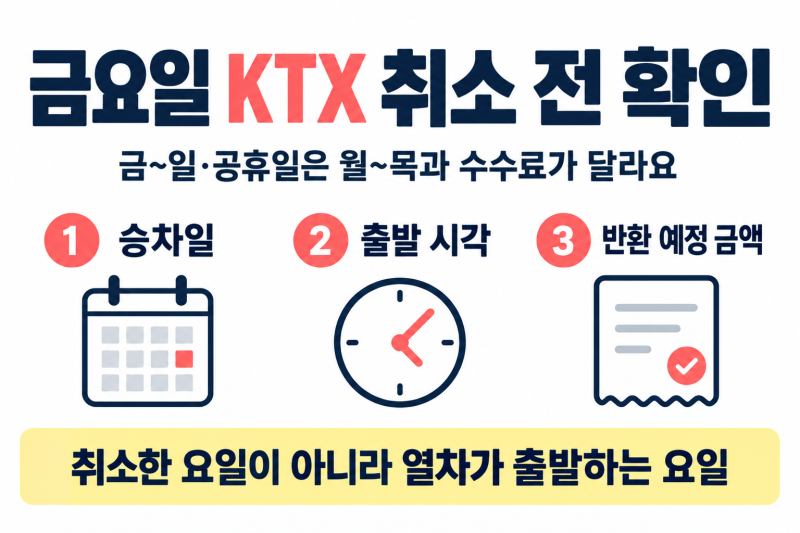 KTX 금요일 환불 수수료, 출발 전날부터 얼마일까요?