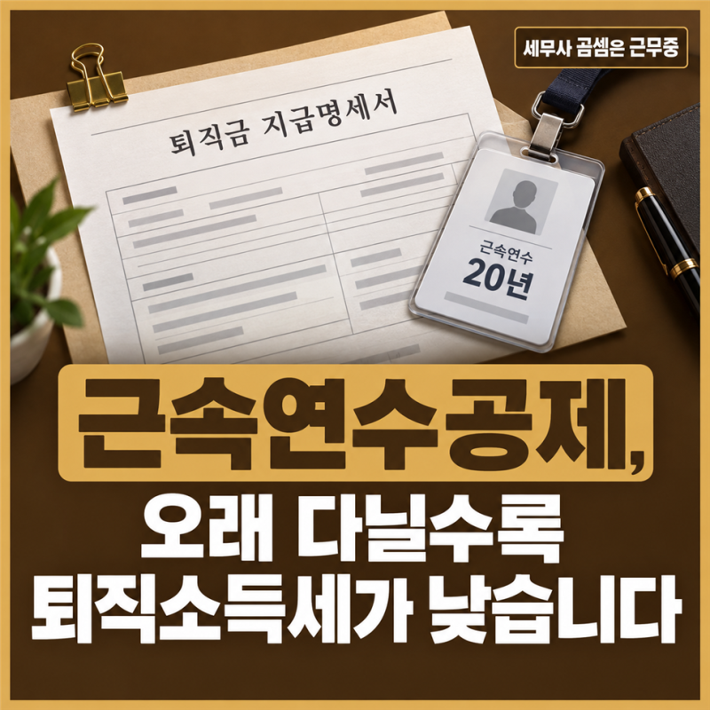같은 퇴직금도 오래 근무할수록 퇴직소득세가 낮아집니다! 근속연수공제와 IRP 과세이연 총....