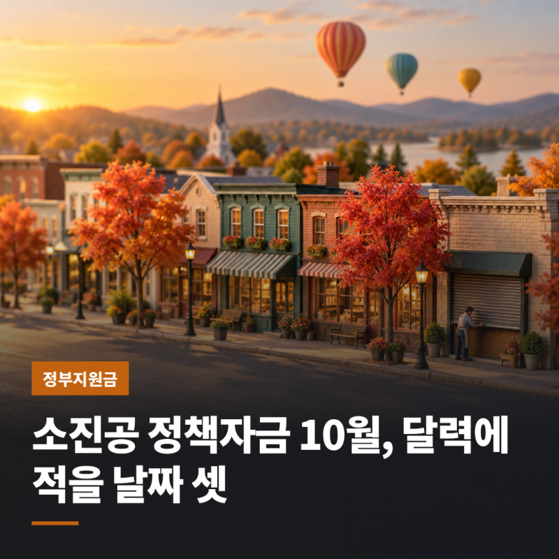 소진공 정책자금 10월, 달력에 적을 날짜 셋