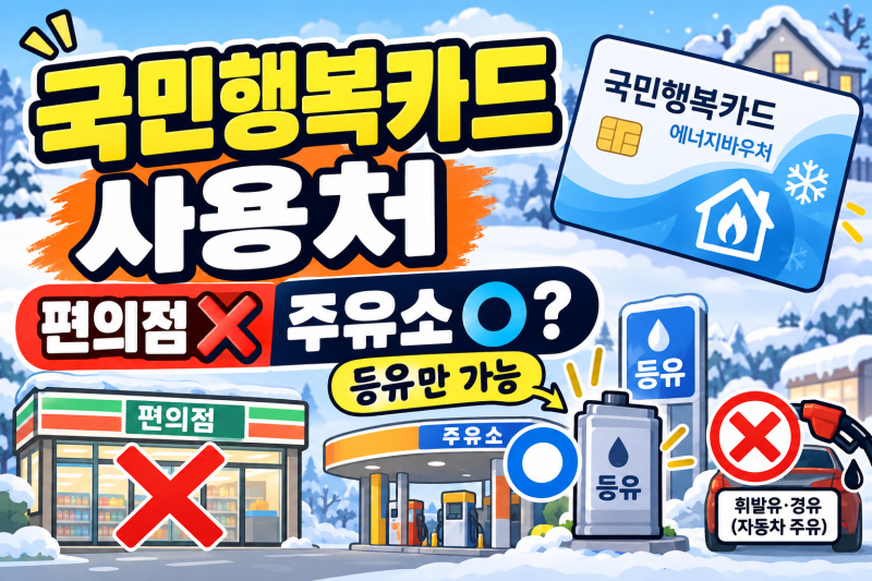 에너지바우처 국민행복카드 사용처, 편의점·주유소에서도 쓸 수 있을까?