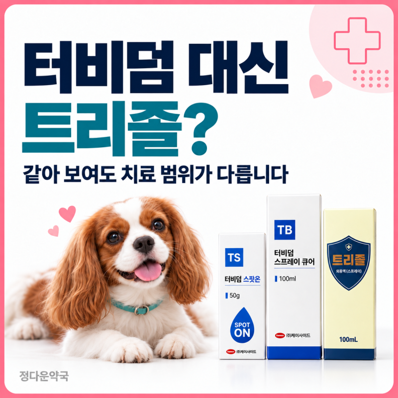 터비덤 스팟온·터비덤 스프레이 큐어·트리졸 차이ㅣ품절인데 서로 대체할 수 있을까? - 안....