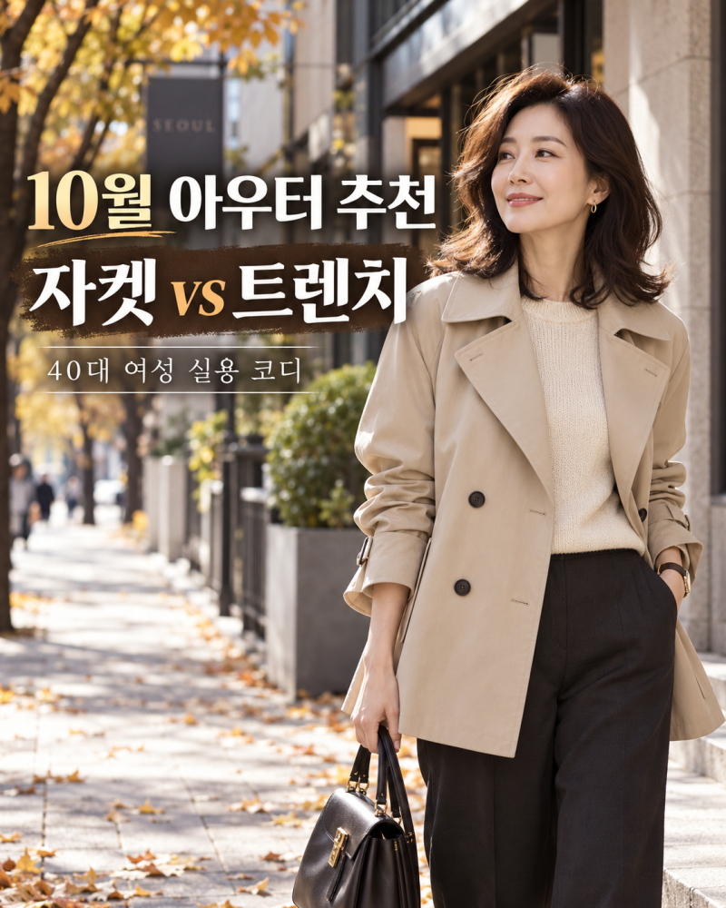 10월 여성 아우터 추천, 트렌치·블루종·스웨이드 자켓 5가지 비교, 40대는 이렇게 고르면 편....
