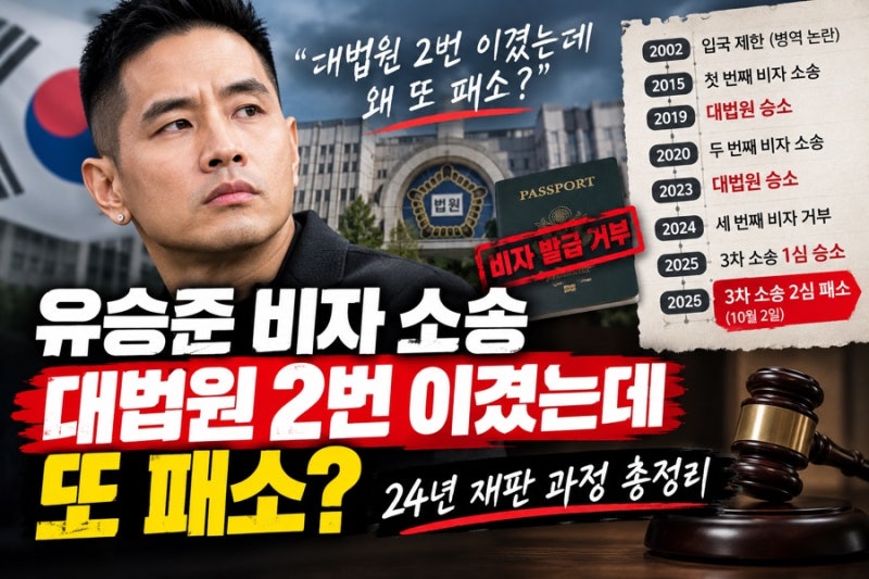 유승준(스티브 유) 비자 소송 총정리｜대법원 두 번 승소했는데 왜 또 패소했나