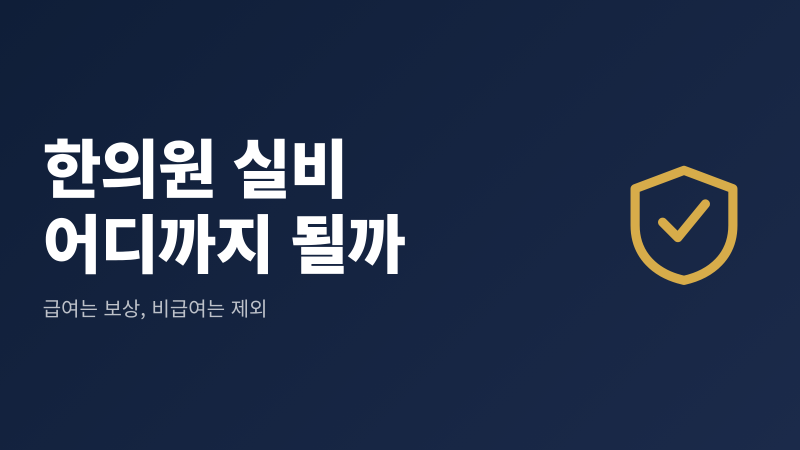 한의원 실비 안되는 경우｜약침·한약·교통사고 정리
