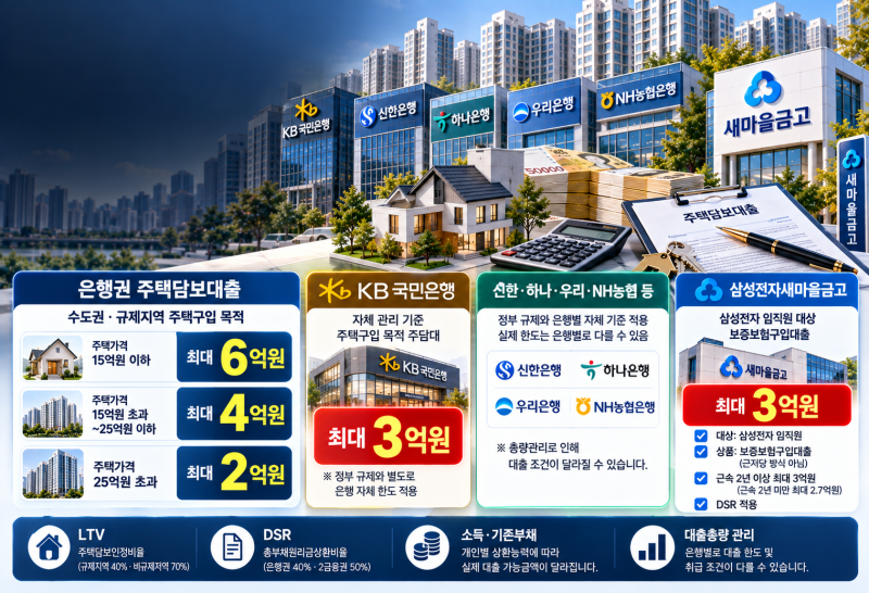 주담대 막혔는데 새마을금고는 3억?｜은행권 주택담보대출 한도 비교