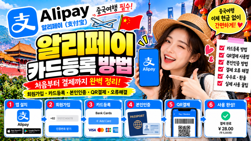 알리페이 카드등록 방법 총정리｜중국여행 결제·본인인증·QR 사용법·오류 해결