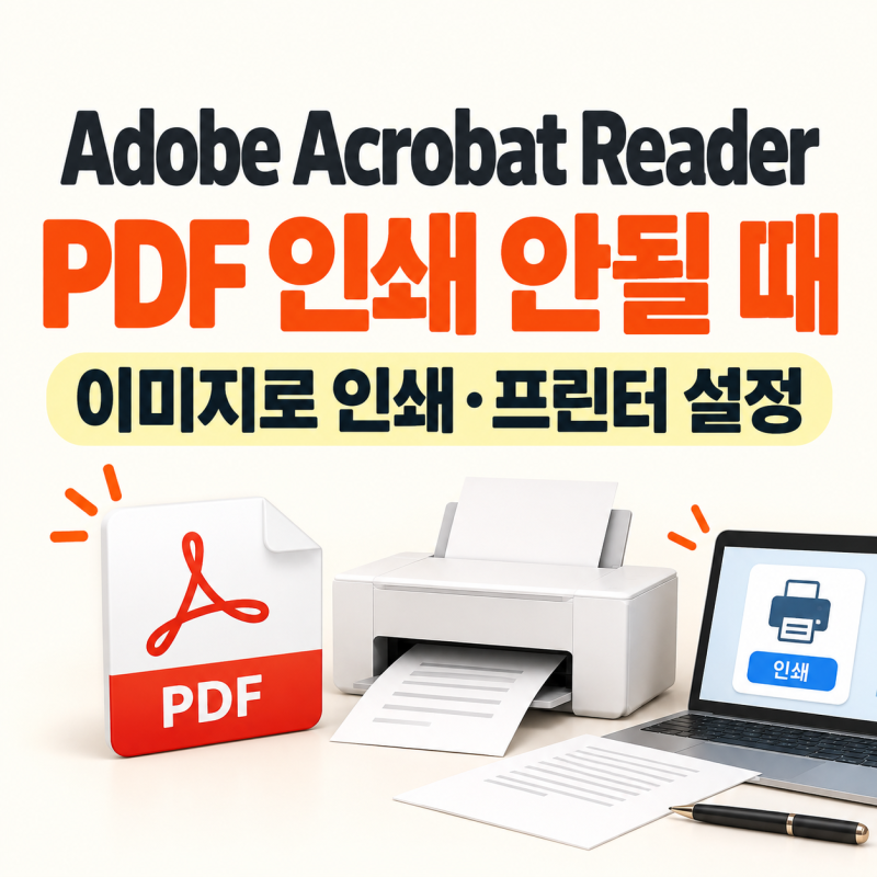 Adobe Acrobat Reader PDF 인쇄 안될 때｜이미지로 인쇄·프린터 설정