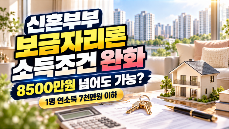 신혼부부 보금자리론 소득조건 완화｜부부합산 8,500만원 넘어도 가능할까