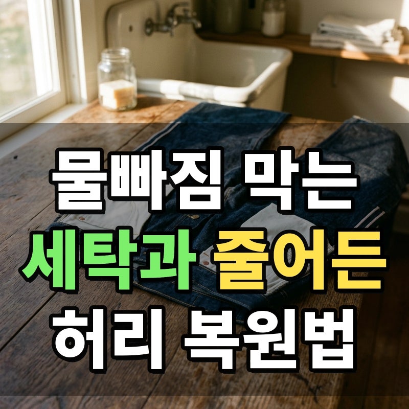 청바지 물빠짐을 줄이는 뒤집기 찬물 세탁 코스와 건조기로 줄어든 허리 늘리는 방법은 무엇....