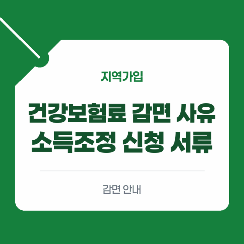 지역가입자 건강보험료 감면 사유와 소득조정 신청방법, 제출 서류 확인하기