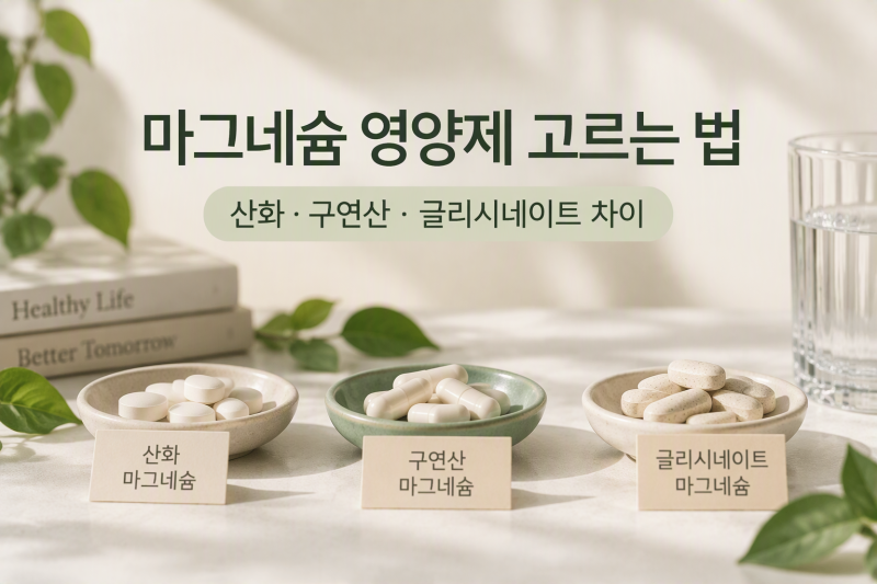 마그네슘 영양제 고르는 법, 산화·구연산·글리시네이트 뭐가 다를까?