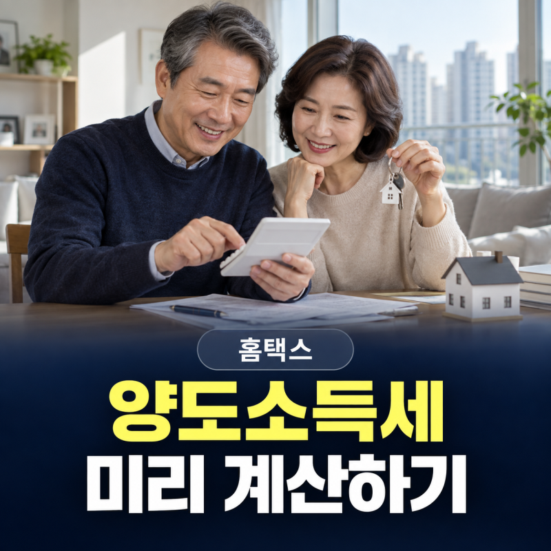 부동산 계약 도장 찍기 전 필수 코스, 홈택스 양도소득세 자동계산기로 세금 미리 뜯어보기