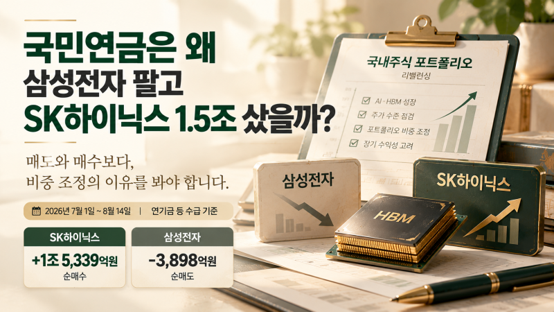 국민연금은 왜 삼성전자 팔고 SK하이닉스 1.5조 샀을까?