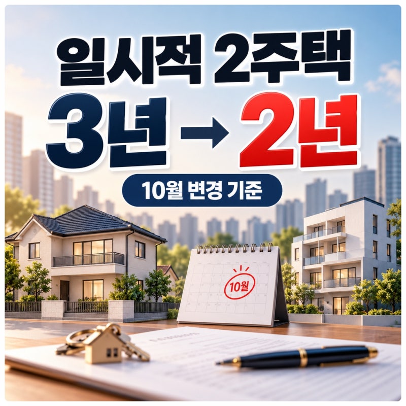 일시적 2주택 양도세비과세_ 집 언제까지 팔아야 할까? 10월 변경 기준
