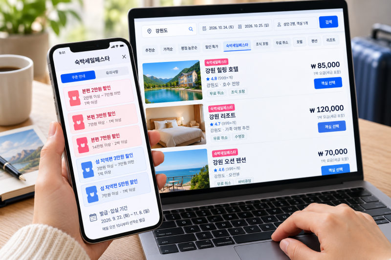 2026 숙박세일페스타 쿠폰 적용 지역 확인, 취소 재발급 총정리