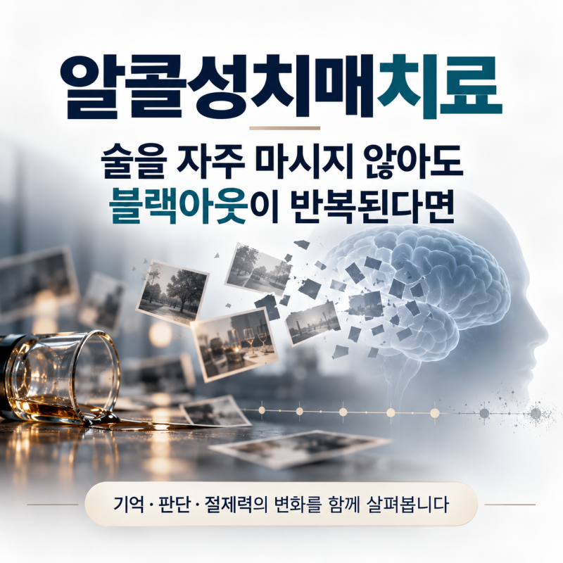알콜성치매치료, 술을 자주 마시지 않아도 블랙아웃이 반복된다면
