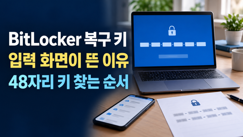 BitLocker 복구 키 입력 화면이 뜬 이유와 48자리 키 찾는 순서